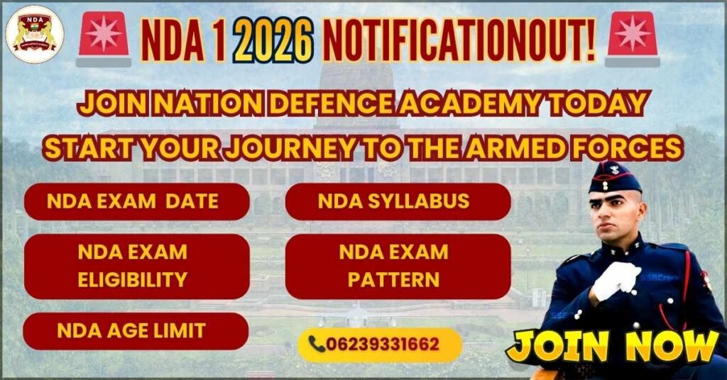 NDA 1 2026 Notification Out now -Nation Defence Academy