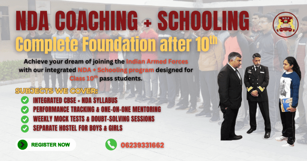 NDA Coaching with schooling after 10th